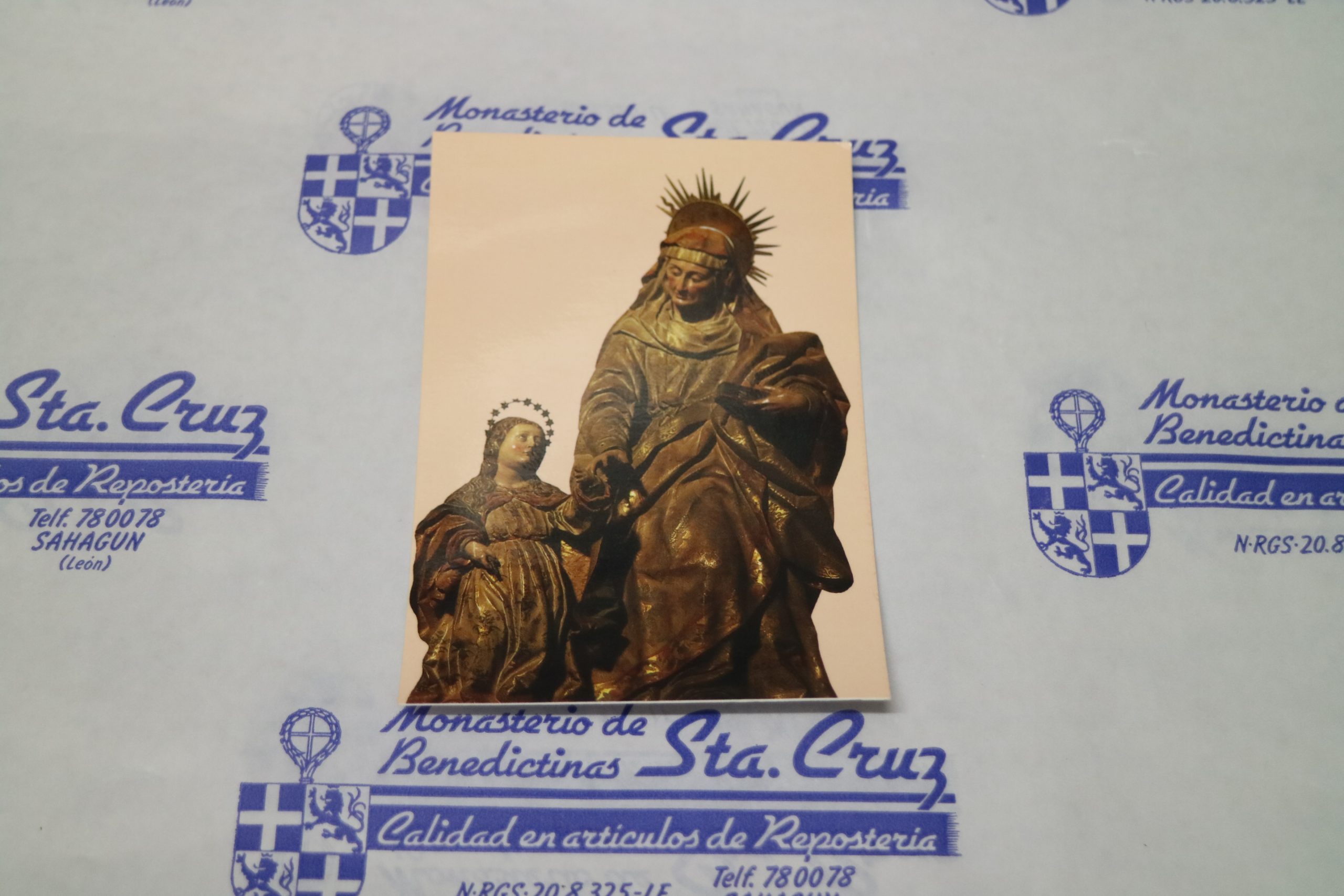 POSTAL MUSEO SANTA ANA CON LA VIRGEN NIÑA -Monjas Benedictinas Monasterio Santa Cruz Sahagún